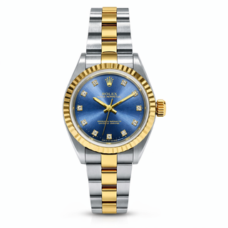 Rolex Oyster Perpetual Steel Yellow Gold Blue Dial Ladies Watch 76193