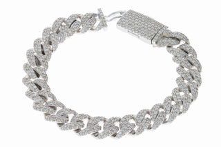 10KT WHITE GOLD CUBAN LINK BRACELET 10.43CT