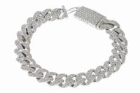 10KT WHITE GOLD CUBAN LINK BRACELET 10.43CT