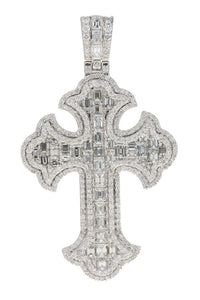 10KT WHITE GOLD CROSS PENDANT 5.58CT