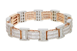 CUSTOM MADE 10KT ROSE GOLD DIAMOND BRACELET 14.24CT