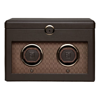 WOLF Earth Double Watch Winder with Storage | Coffee