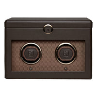 WOLF Earth Double Watch Winder with Storage | Coffee