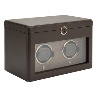 WOLF Earth Double Watch Winder with Storage | Coffee