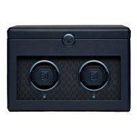WOLF Earth Double Watch Winder with Storage | Midnight Blue