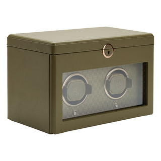 WOLF Earth Double Watch Winder with Storage | Olive