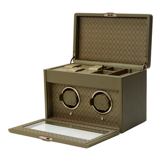 WOLF Earth Double Watch Winder with Storage | Olive