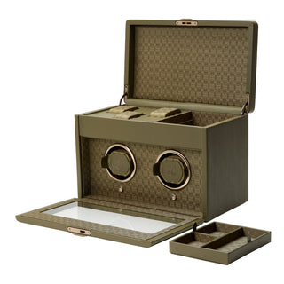 WOLF Earth Double Watch Winder with Storage | Olive