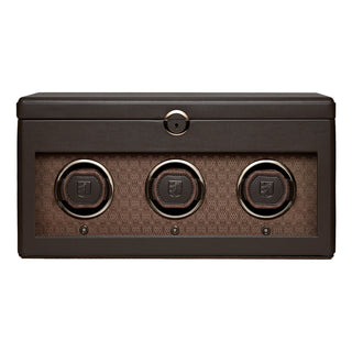 WOLF Earth Triple Watch Winder with Storage | Coffee