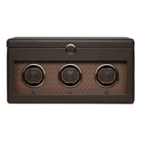 WOLF Earth Triple Watch Winder with Storage | Coffee