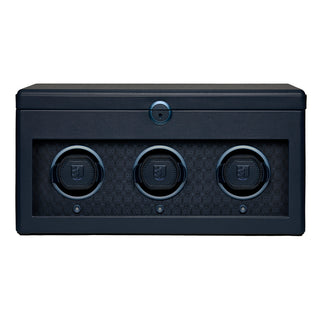 WOLF Earth Triple Watch Winder with Storage | Midnight Blue