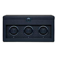 WOLF Earth Triple Watch Winder with Storage | Midnight Blue
