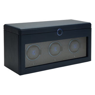 WOLF Earth Triple Watch Winder with Storage | Midnight Blue