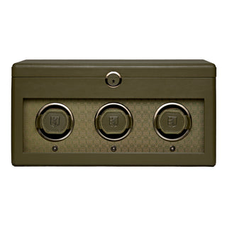 WOLF Earth Triple Watch Winder with Storage | Olive