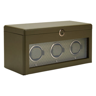 WOLF Earth Triple Watch Winder with Storage | Olive