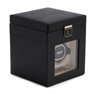 WOLF Palermo Single Watch Winder with Storage | Black
