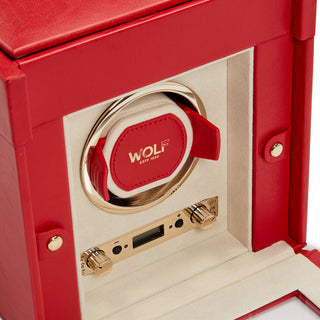 WOLF Palermo Single Watch Winder with Storage | Red
