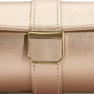 WOLF Palermo Double Watch Roll with Jewelry Pouch | Rose Gold