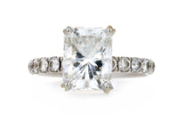 3.09ct INTERNALLY FLAWLESS DIAMOND RING - G COLOUR - RADIANT  CUT