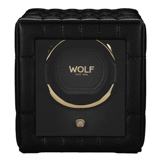 WOLF Lauren Single Watch Winder with Cover | Black