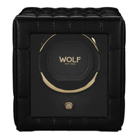 WOLF Lauren Single Watch Winder with Cover | Black