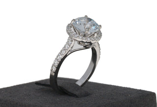 WF 3 Carat Round Diamond Engagement Ring 14kt