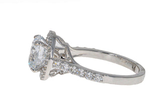 WF 3 Carat Round Diamond Engagement Ring 14kt