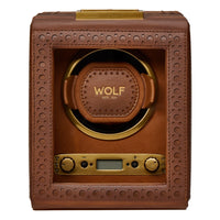 WOLF Brogue Single Watch Winder | Burnished Brown