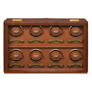 WOLF Brogue 8 Piece Watch Winder | Burnished Brown