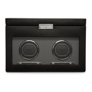 WOLF Viceroy Double Watch Winder with Storage | Black