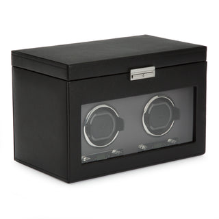 WOLF Viceroy Double Watch Winder with Storage | Black