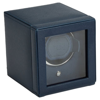 WOLF Cub Single Watch Winder with Cover | Navy