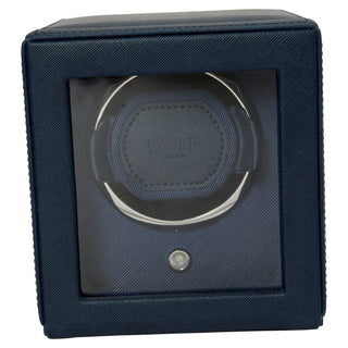 WOLF Cub Single Watch Winder with Cover | Navy