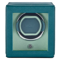 WOLF Cub Single Watch Winder with Cover | Seltzer Mint / Teal