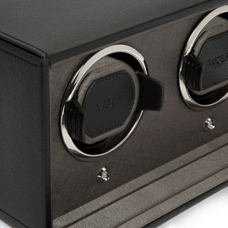 WOLF Cub Double Watch Winder with Cover | Black
