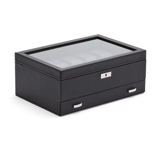 WOLF Viceroy 10 Piece Watch Box with Drawer | Black