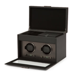 WOLF Axis Double Watch Winder with Storage | Powder Coat