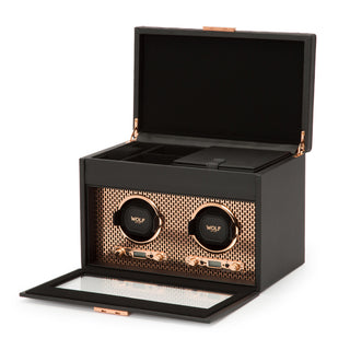 WOLF Axis Double Watch Winder with Storage | Copper