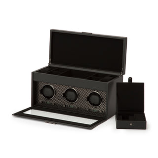 WOLF Axis Triple Watch Winder with Storage | Powder Coat