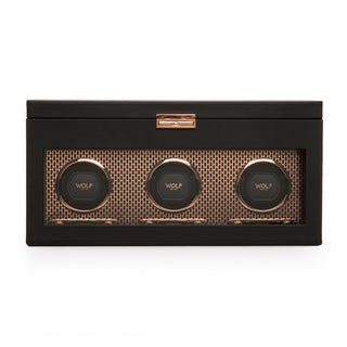 WOLF Axis Triple Watch Winder with Storage | Copper