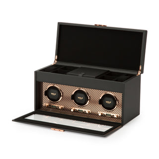 WOLF Axis Triple Watch Winder with Storage | Copper