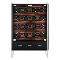 WOLF Roadster 16 Piece Watch Winder Cabinet | Black