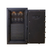 WOLF Athos 8 Piece Watch Winder Safe | Black