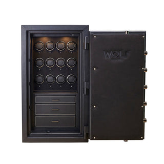 WOLF Athos 12 Piece Watch Winder Safe | Black