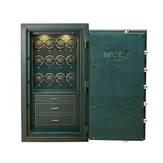 WOLF Athos 12 Piece Watch Winder Safe | Green