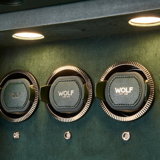WOLF Athos 12 Piece Watch Winder Safe | Green
