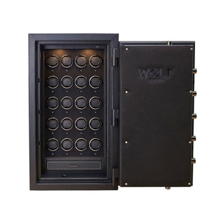 WOLF Athos 20 Piece Watch Winder Safe | Black