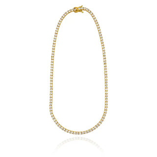 14KT YELLOW GOLD LAB DIAMOND TENNIS NECKLACE 16.6CT