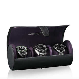 Rondo 3 Watch Roll Black & Purple