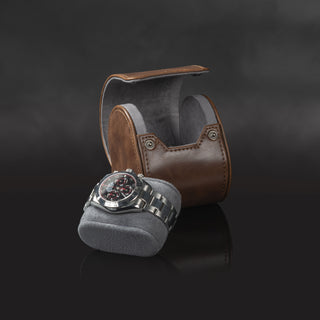 Vintage Single Watch Roll Brown